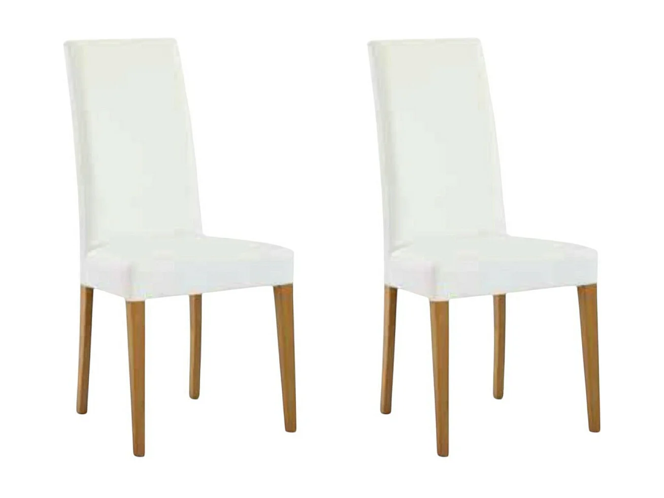 MOBILI 2G - MOBILI 2G - SET 2 SEDIE MODERNE LEGNO ECOPELLE IMBOTTITA BIANCO (615)
