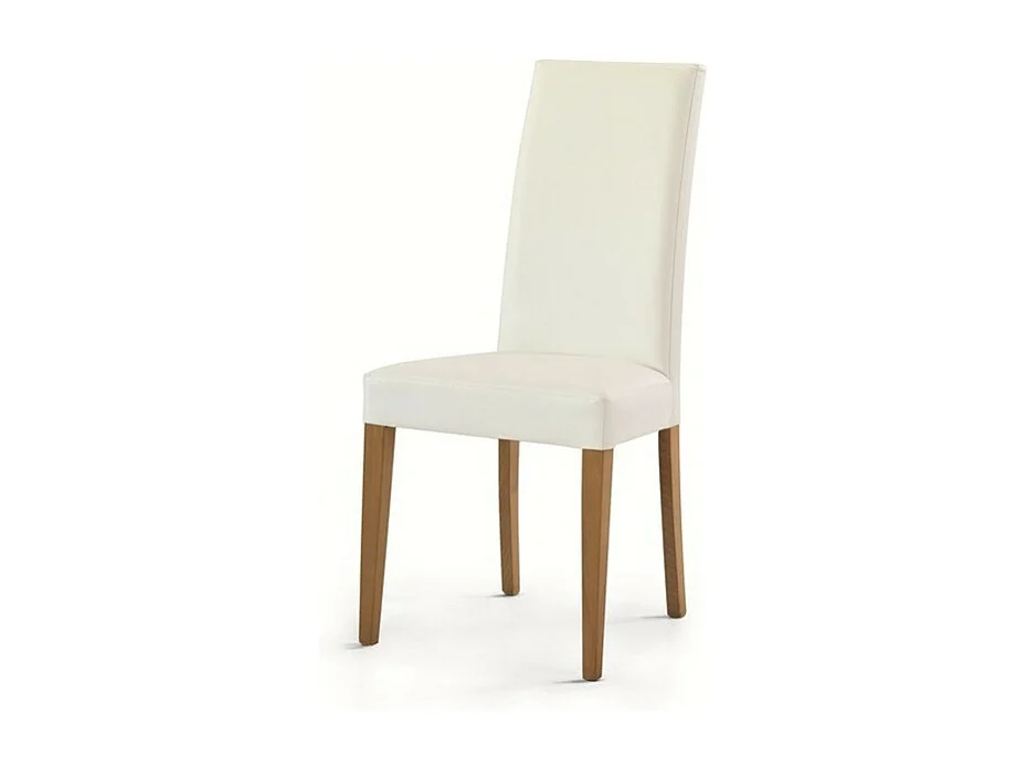 MOBILI 2G - MOBILI 2G - SET 2 SEDIE MODERNE LEGNO ECOPELLE IMBOTTITA BIANCO (615)