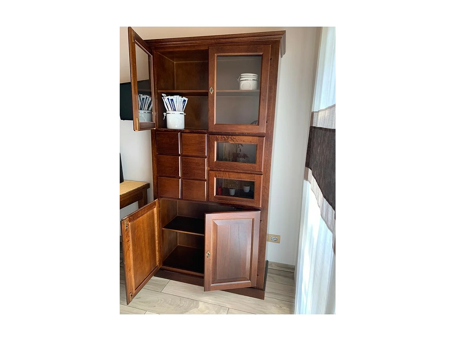 MOBILI 2G - DISPENSA PASTAIA ARTE POVERA IN LEGNO TINTA NOCE L.107 P.45 H.203 (513)