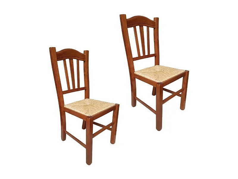 MOBILI 2G - SET 2 SEDIE GENDARME PAGLIA/NOCE (590)