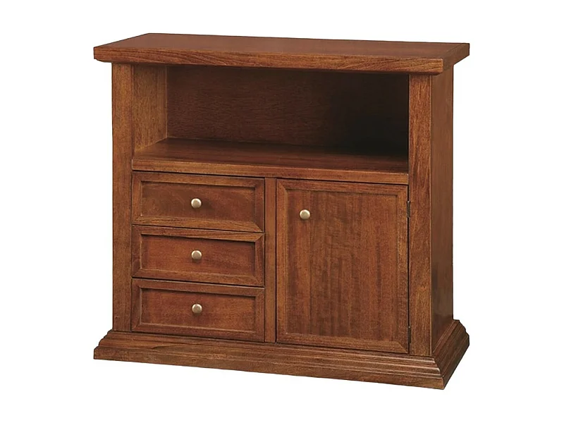 MOBILI 2G - PORTA TV IN LEGNO ARTE POVERA TINTA NOCE 86x38x75 (378)