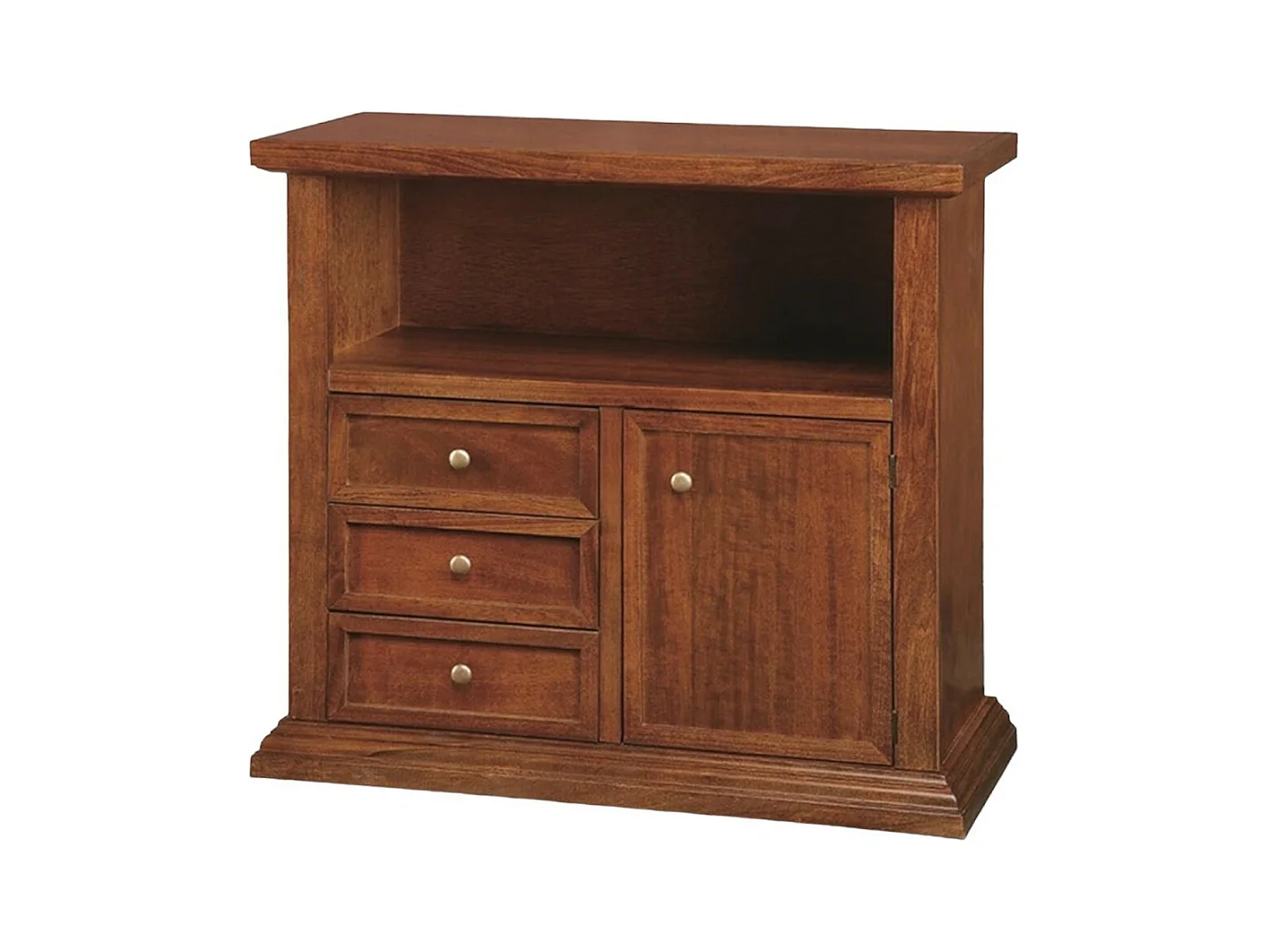 MOBILI 2G - PORTA TV IN LEGNO ARTE POVERA TINTA NOCE 86x38x75 (378)