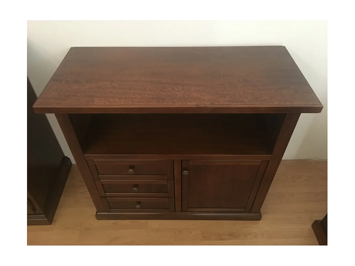 MOBILI 2G - PORTA TV IN LEGNO ARTE POVERA TINTA NOCE 86x38x75 (378)