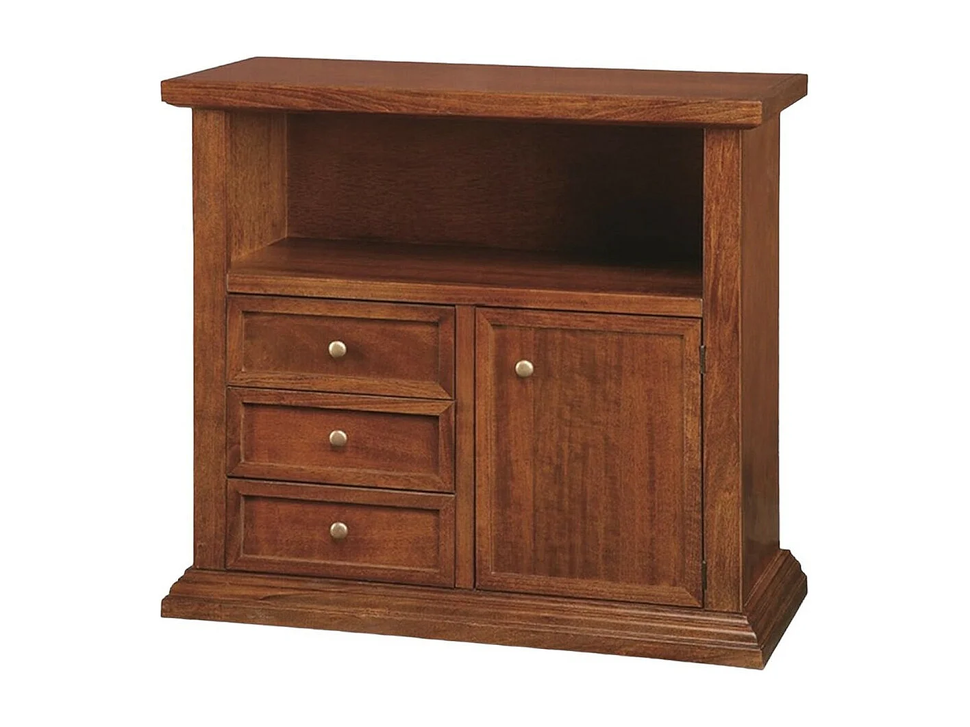 MOBILI 2G - PORTA TV IN LEGNO ARTE POVERA TINTA NOCE 86x38x75 (378)