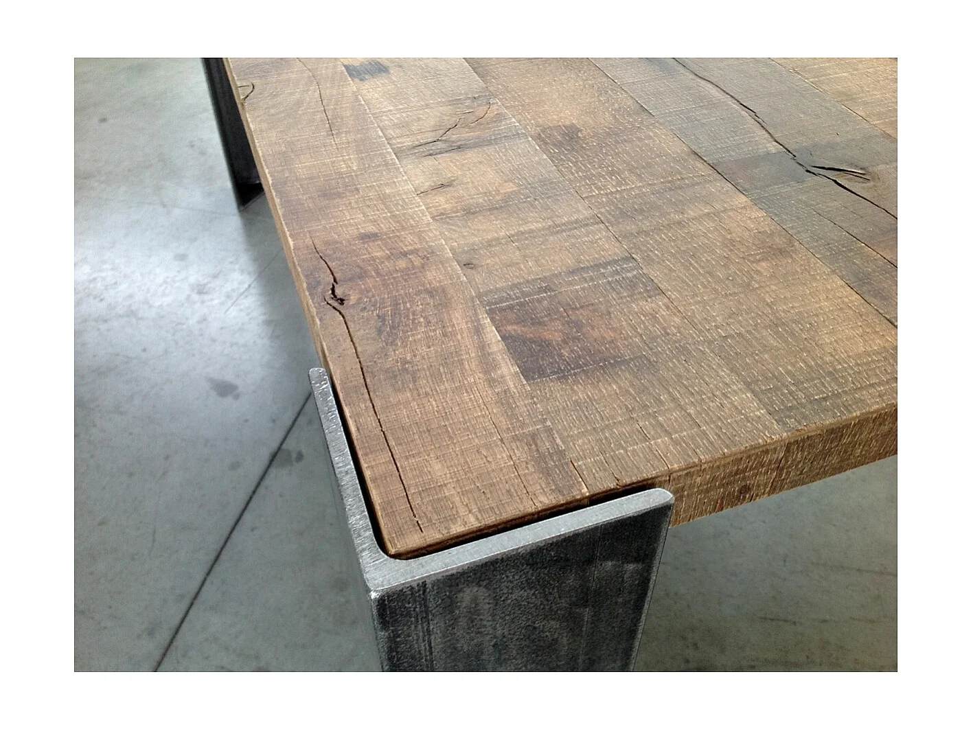 MOBILI 2G - TAVOLO FISSO RETTAGOLARE  LEGNO MASSELLO ROVERE (004)