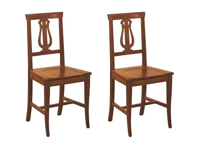 MOBILI 2G - SET 2 SEDIE A LIRA IN LEGNO SEDUTA LEGNO FINITURA BASSANO (486)