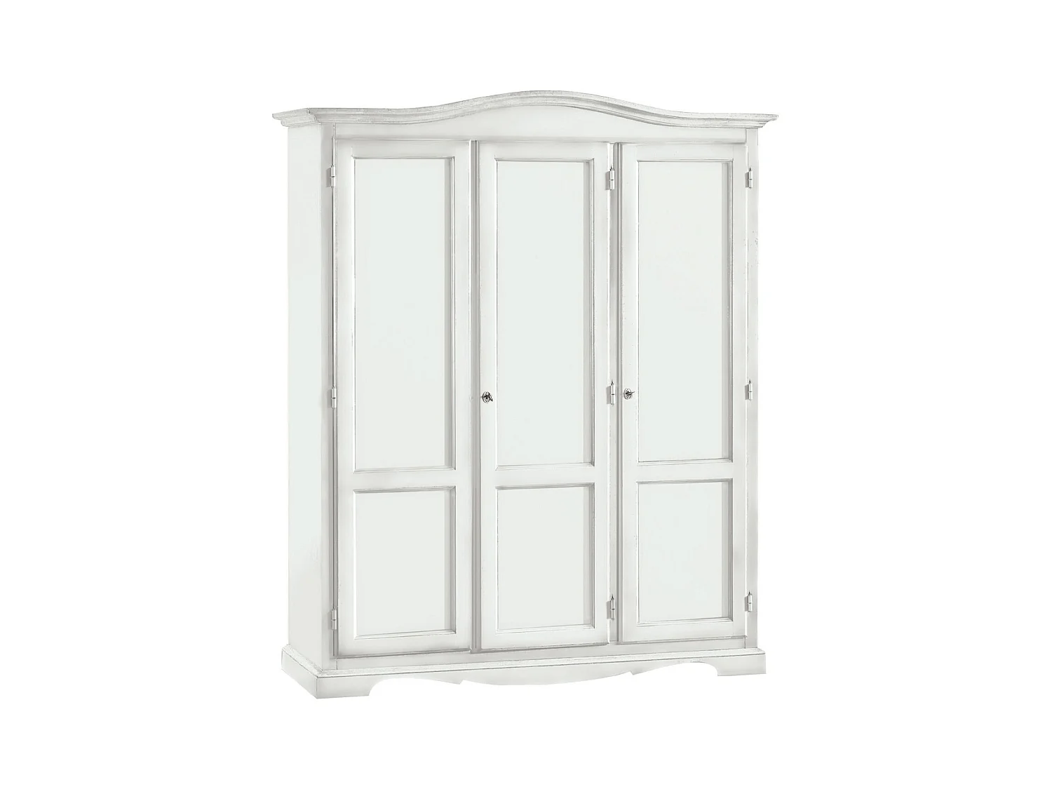 MOBILI 2G - ARMADIO 3 ANTE IN LEGNO BIANCO SHABBY GENDARME 158x56x197H (1313)