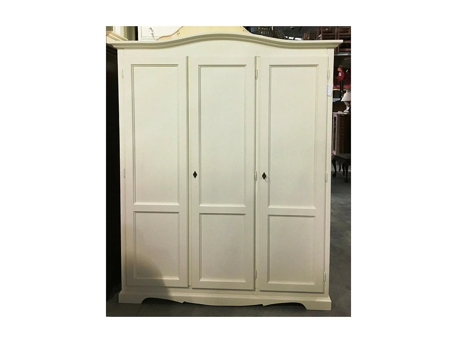 MOBILI 2G - ARMADIO 3 ANTE IN LEGNO BIANCO SHABBY GENDARME 158x56x197H (1313)