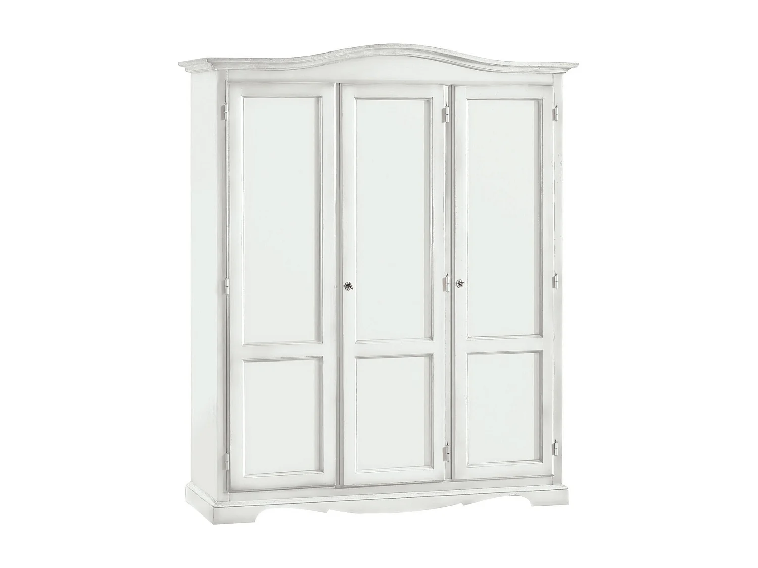 MOBILI 2G - ARMADIO 3 ANTE IN LEGNO BIANCO SHABBY GENDARME 158x56x197H (1313)