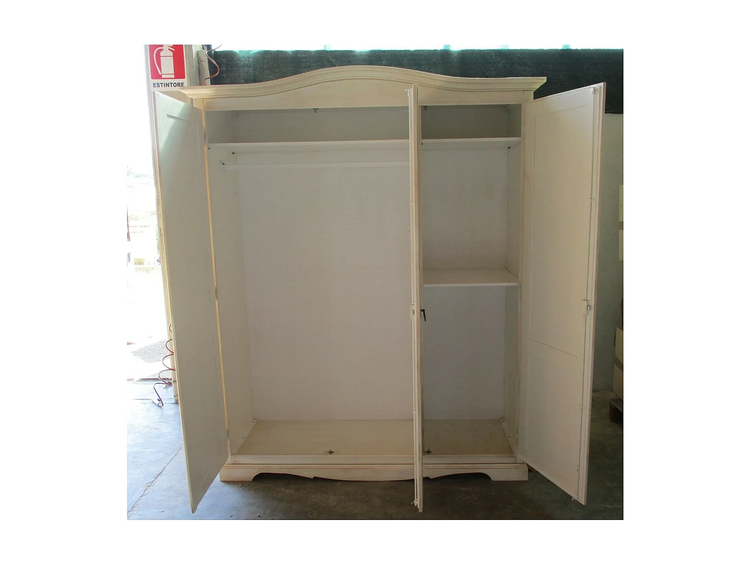 MOBILI 2G - ARMADIO 3 ANTE IN LEGNO BIANCO SHABBY GENDARME 158x56x197H (1313)