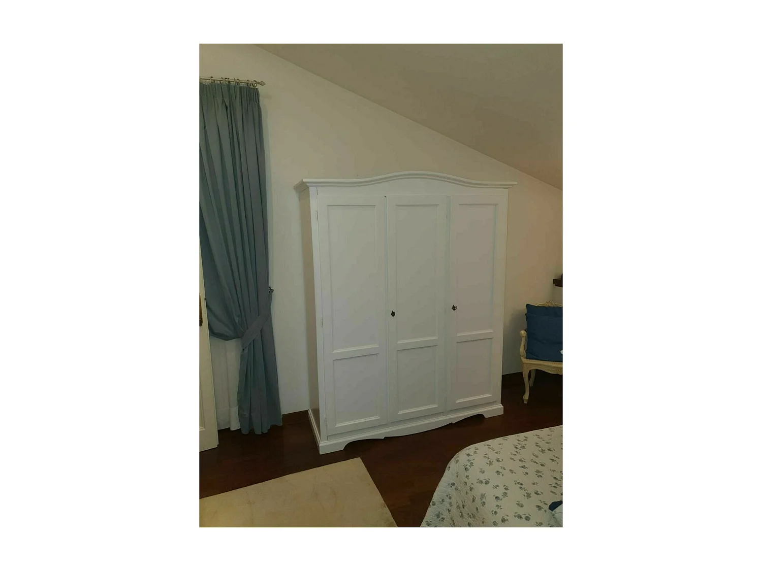 MOBILI 2G - ARMADIO 3 ANTE IN LEGNO BIANCO SHABBY GENDARME 158x56x197H (1313)