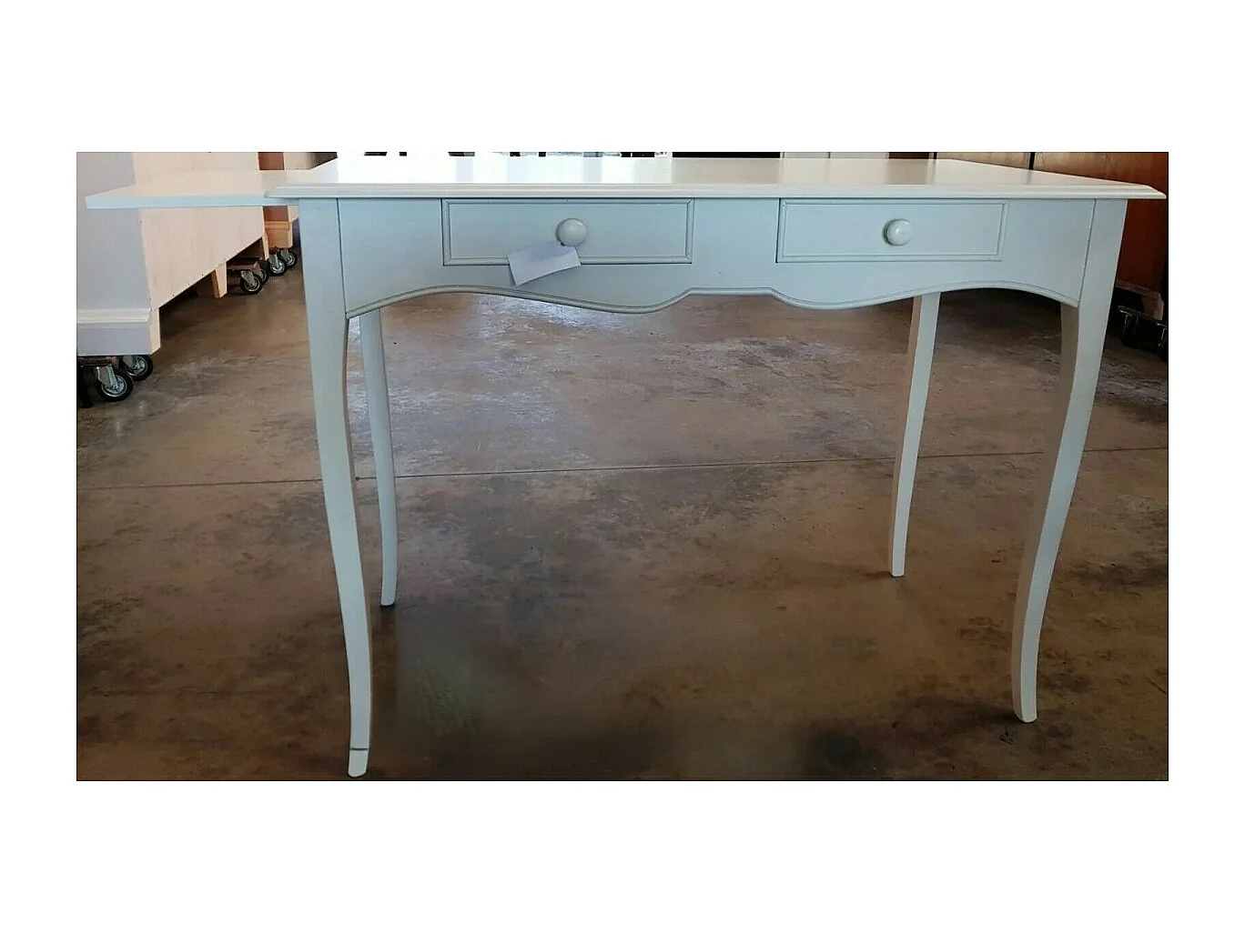 MOBILI 2G - Scrivania classica in arte povera bianco shabby 100x56x80 (1531)