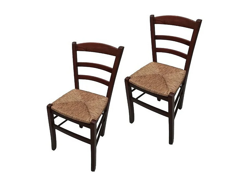 MOBILI 2G -  SET 2 SEDIE CAMPAGNOLA LEGNO/PAGLIA (593)
