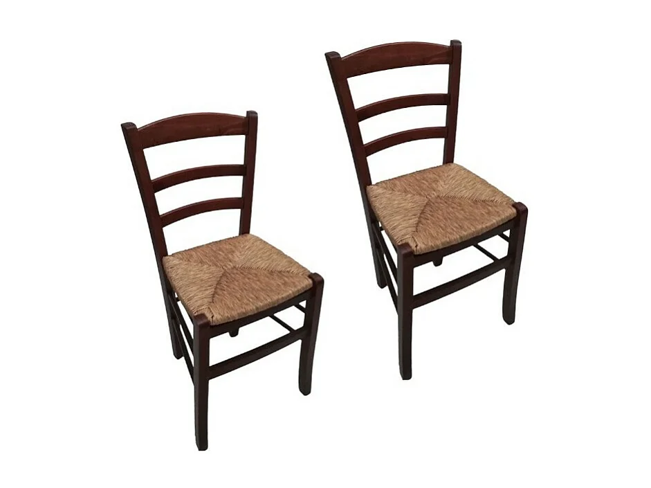 MOBILI 2G -  SET 2 SEDIE CAMPAGNOLA LEGNO/PAGLIA (593)