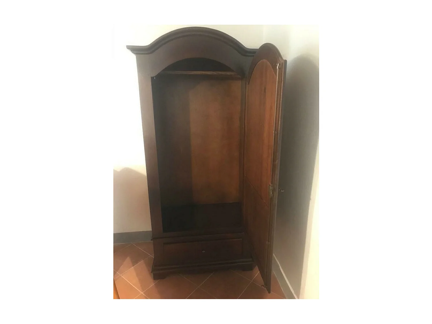 MOBILI 2G - ARMADIO ARTE POVERA 1 PORTA LEGNO TINTA NOCE 96x56x196H (512)