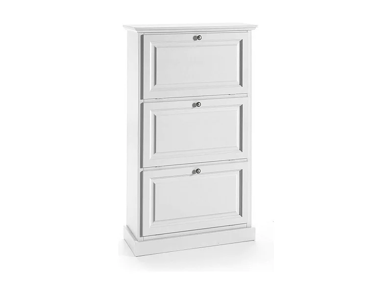 MOBILI 2G - SCARPIERA LACCATO BIANCO FUMO 3 RIBALTE DOPPIE(CONTIENE 18 PAIA DI SCARPE)MISURE L.80 P.30 H.130