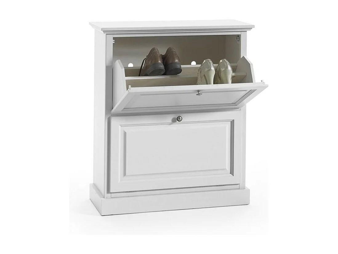 MOBILI 2G - SCARPIERA LACCATO BIANCO FUMO 3 RIBALTE DOPPIE(CONTIENE 18 PAIA DI SCARPE)MISURE L.80 P.30 H.130