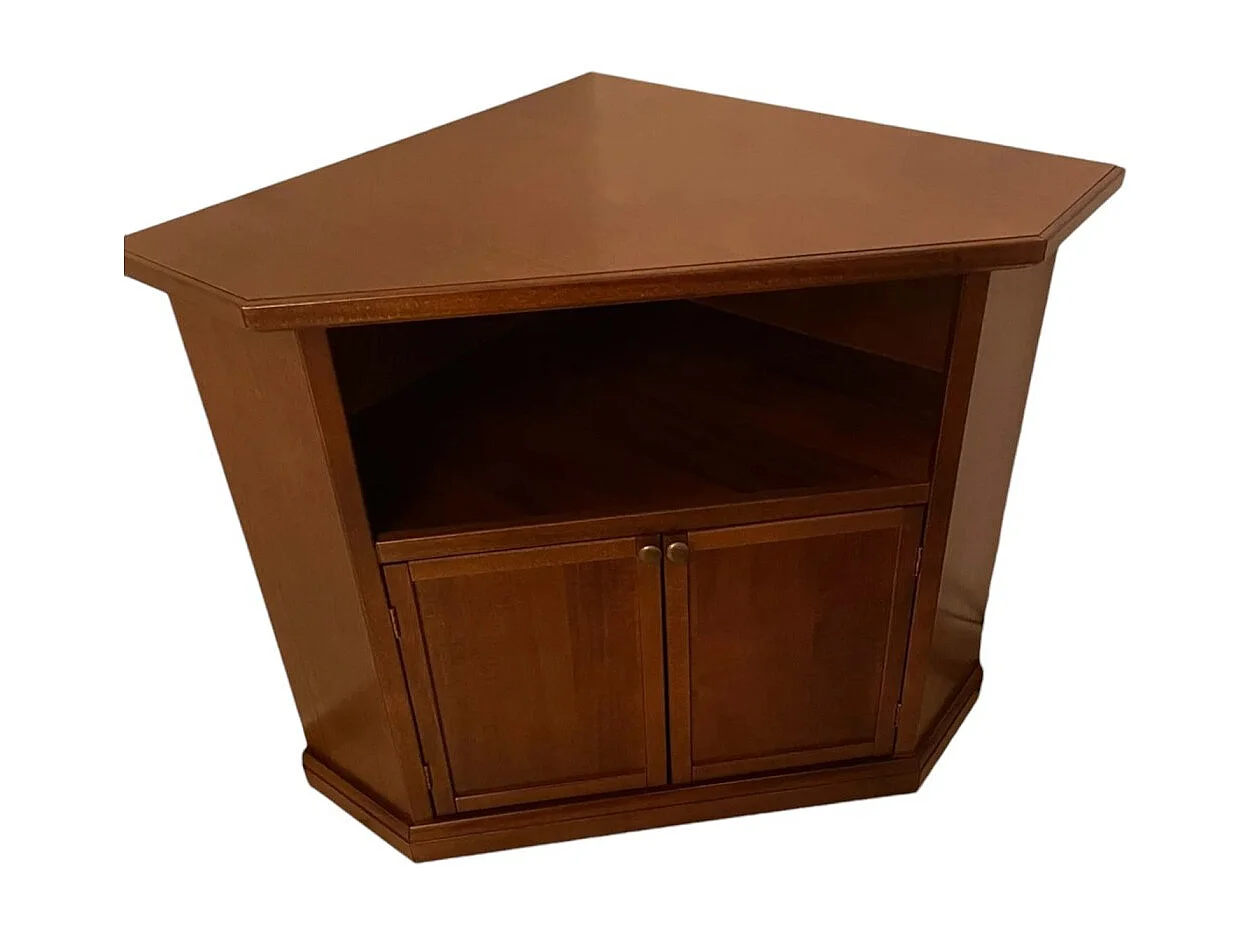 MOBILI 2G - PORTA TV IN LEGNO ARTE POVERA AD ANGOLO TINTA NOCE 72x63xH80 (376)
