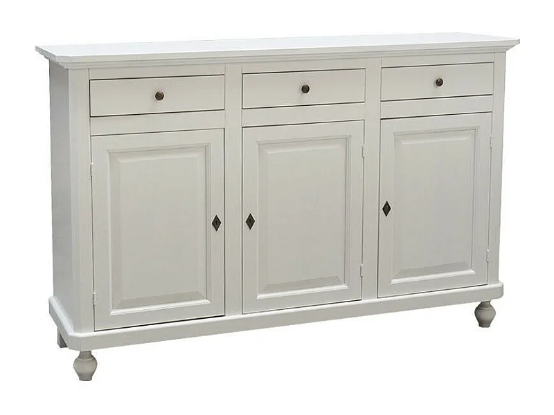 MOBILI 2G - Madia Credenza arte povera 3 Ante legno Bianco150X43X98 (1506)