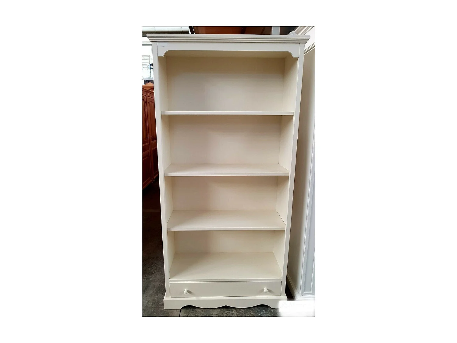 MOBILI 2G - LIBRERIA CLASSICA IN LEGNO BIANCO cm94x36x189H (1502)