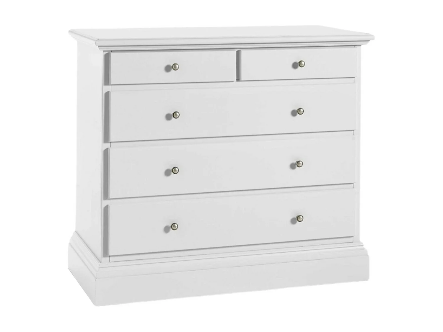 MOBILI 2G - CASSETTIERA 5 CASSETTI CLASSICA SHABBY BIANCO 117x51x101 (6070)