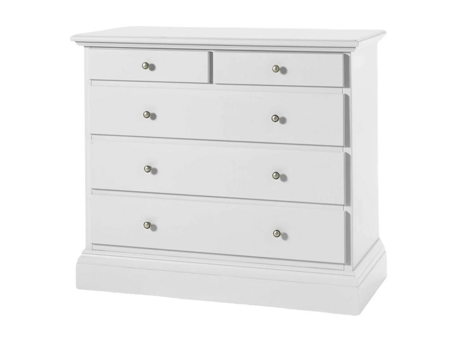 MOBILI 2G - CASSETTIERA 5 CASSETTI CLASSICA SHABBY BIANCO 117x51x101 (6070)