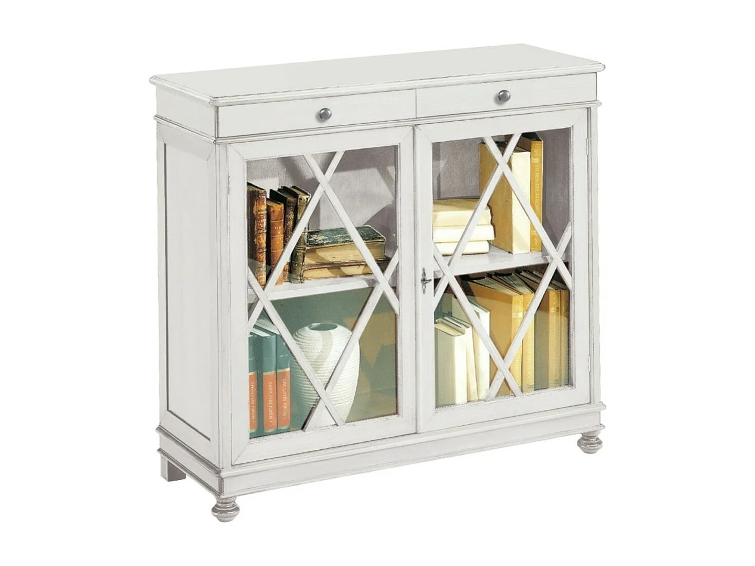 MOBILI 2G - MADIA LIBRERIA INGLESINA LEGNO BIANCO OPACO 110X40X100 (1204)