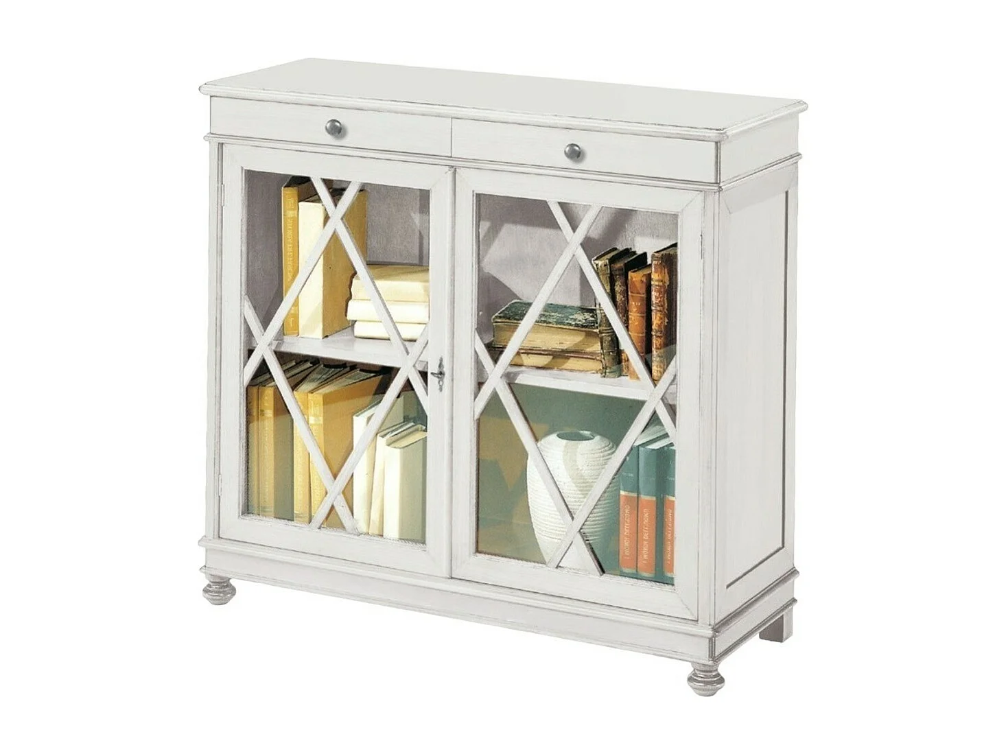 MOBILI 2G - MADIA LIBRERIA INGLESINA LEGNO BIANCO OPACO 110X40X100 (1204)