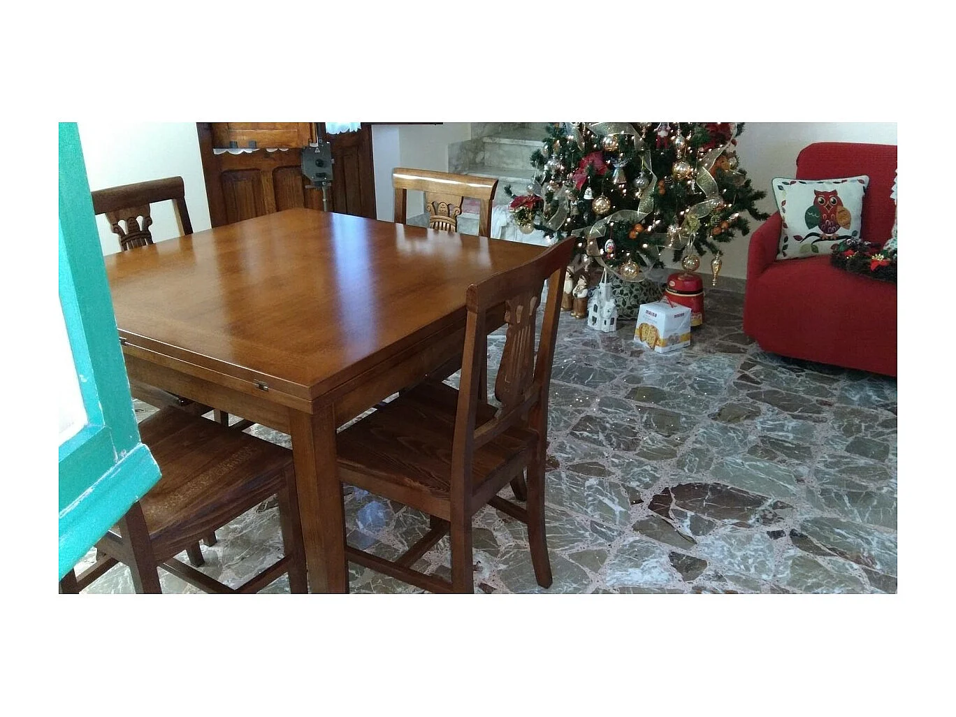 MOBILI 2G - TAVOLO IN LEGNO GAMBA SCIABOLA 100X100 FINITURA BASSANO (490)