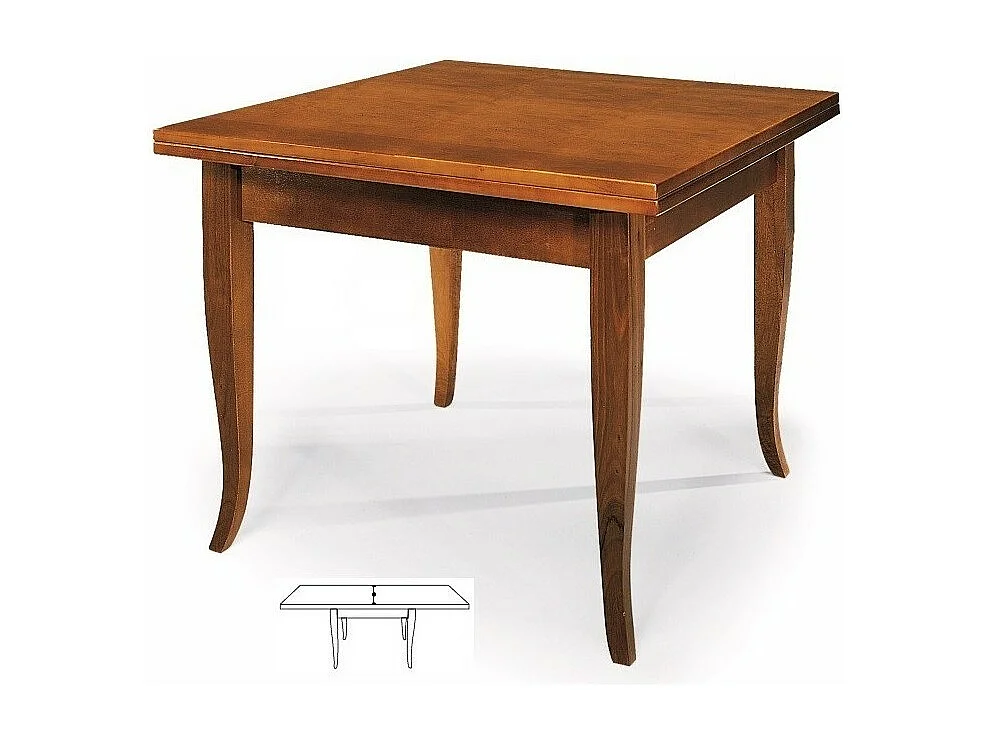 MOBILI 2G - TAVOLO IN LEGNO GAMBA SCIABOLA 100X100 FINITURA BASSANO (490)
