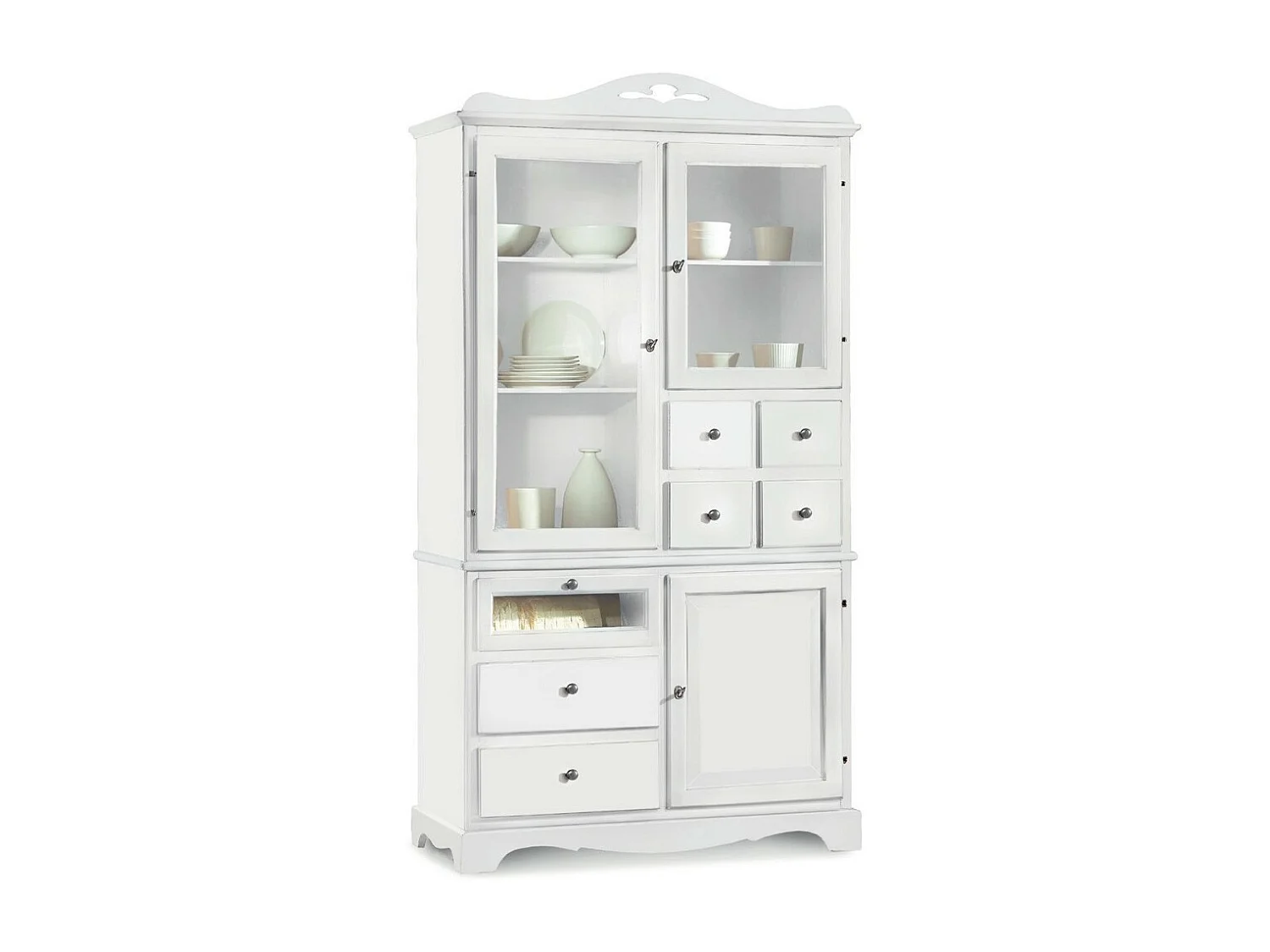 MOBILI 2G - DISPENSA 3 ANTE 7 CASSETTI LACCATO BIANCO OPACO 120x52x220 (1242)