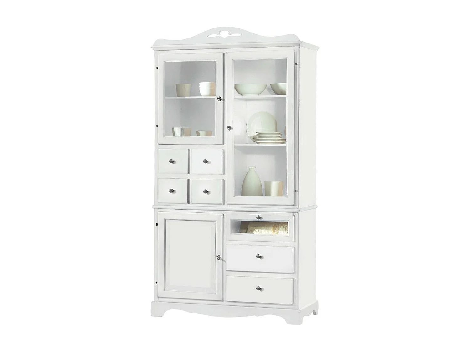 MOBILI 2G - DISPENSA 3 ANTE 7 CASSETTI LACCATO BIANCO OPACO 120x52x220 (1242)