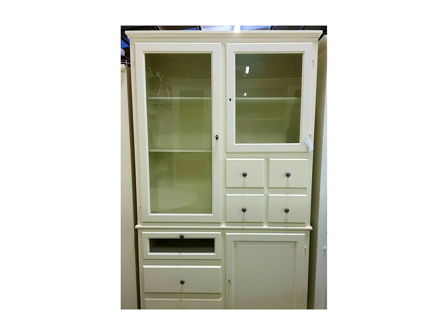 MOBILI 2G - DISPENSA 3 ANTE 7 CASSETTI LACCATO BIANCO OPACO 120x52x220 (1242)