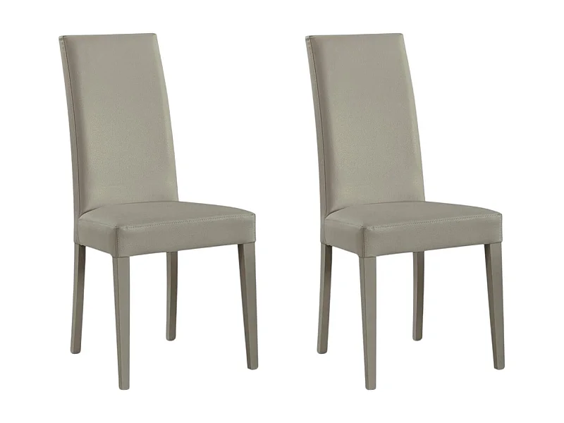 MOBILI 2G - SET 2 SEDIE MODERNE LEGNO ECOPELLE IMBOTTITA GRIGIO (687)