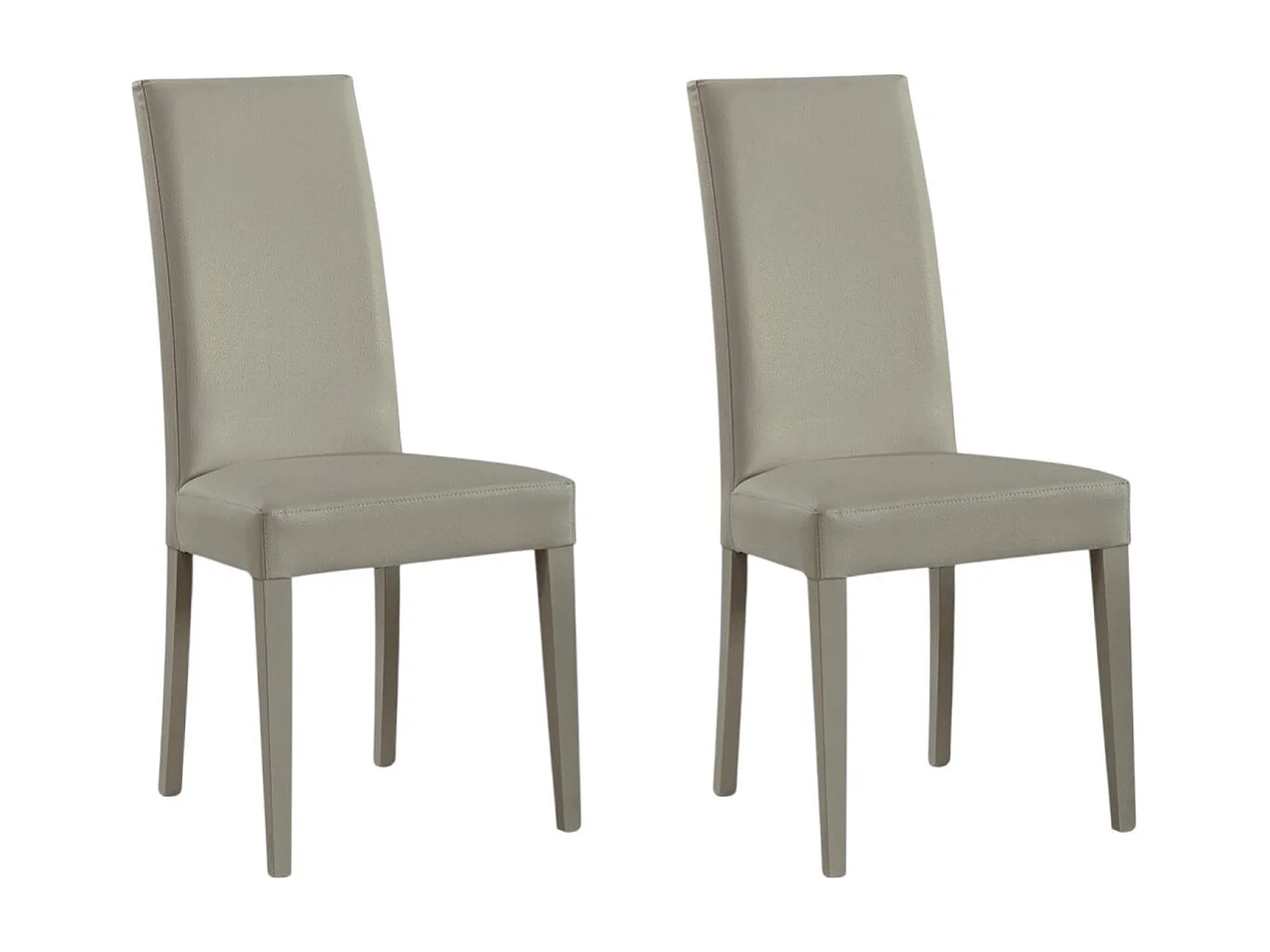 MOBILI 2G - SET 2 SEDIE MODERNE LEGNO ECOPELLE IMBOTTITA GRIGIO (687)