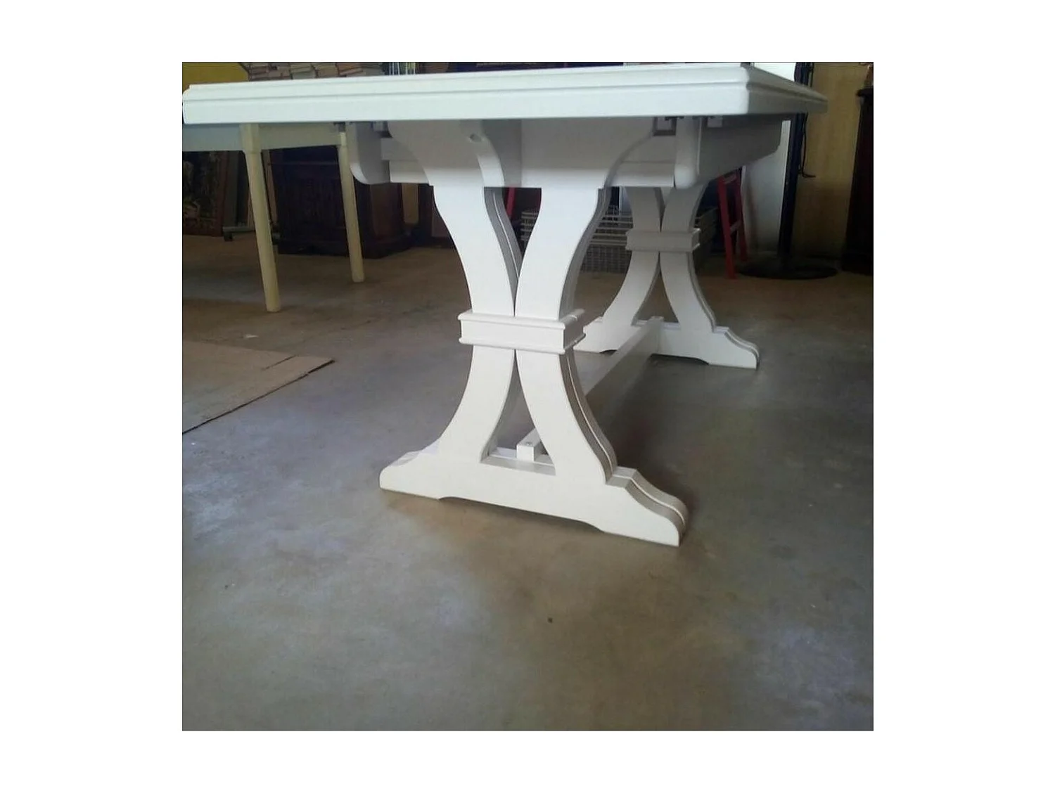 MOBILI 2G - Tavolo classico rettangolare legno allungabile bianco 180x100 (741)