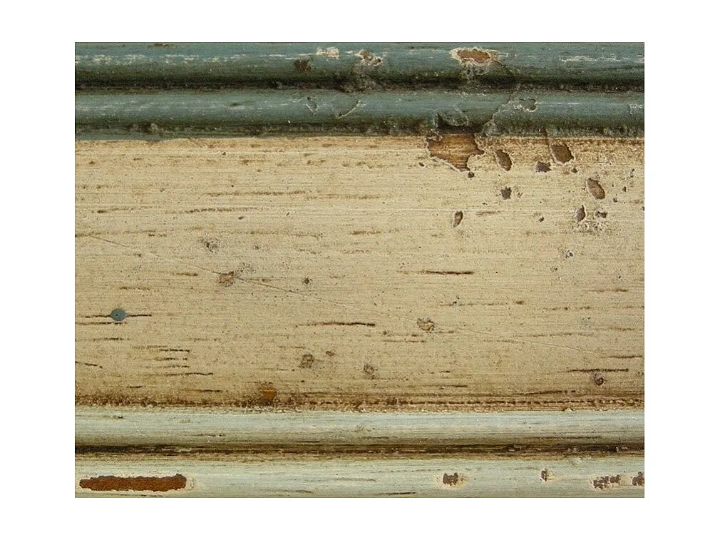 MOBILI 2G -  Cassettiera arte povera 5 cassetti legno shabby avorio 117x51x101 (1429)