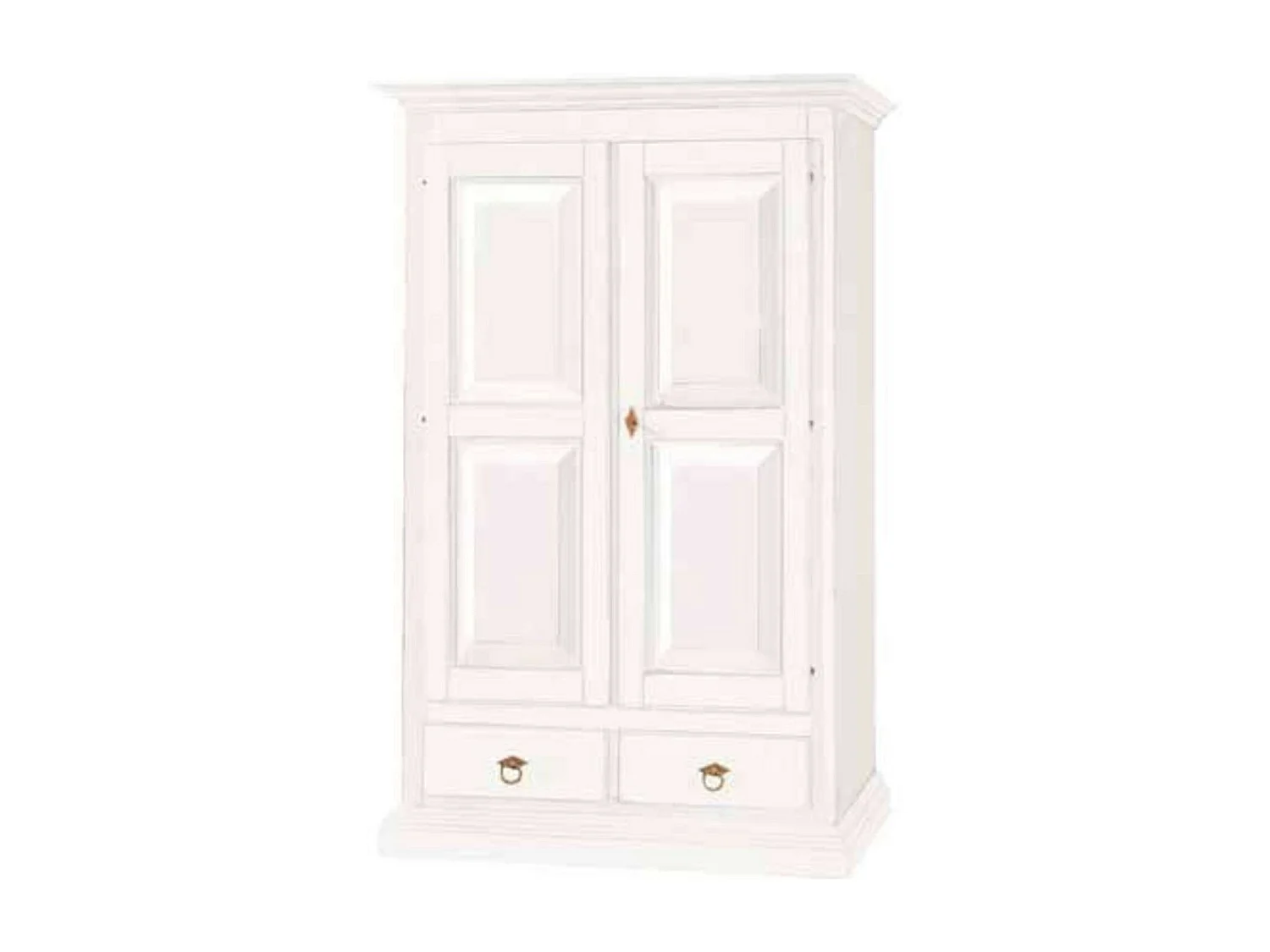 MOBILI 2G - Armadio 2 ante in legno arte povera bianco shabby 125X61X200 (1246)