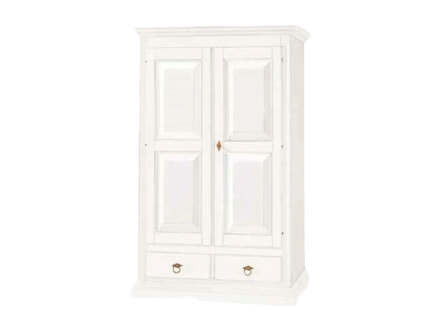 MOBILI 2G - Armadio 2 ante in legno arte povera bianco shabby 125X61X200 (1246)