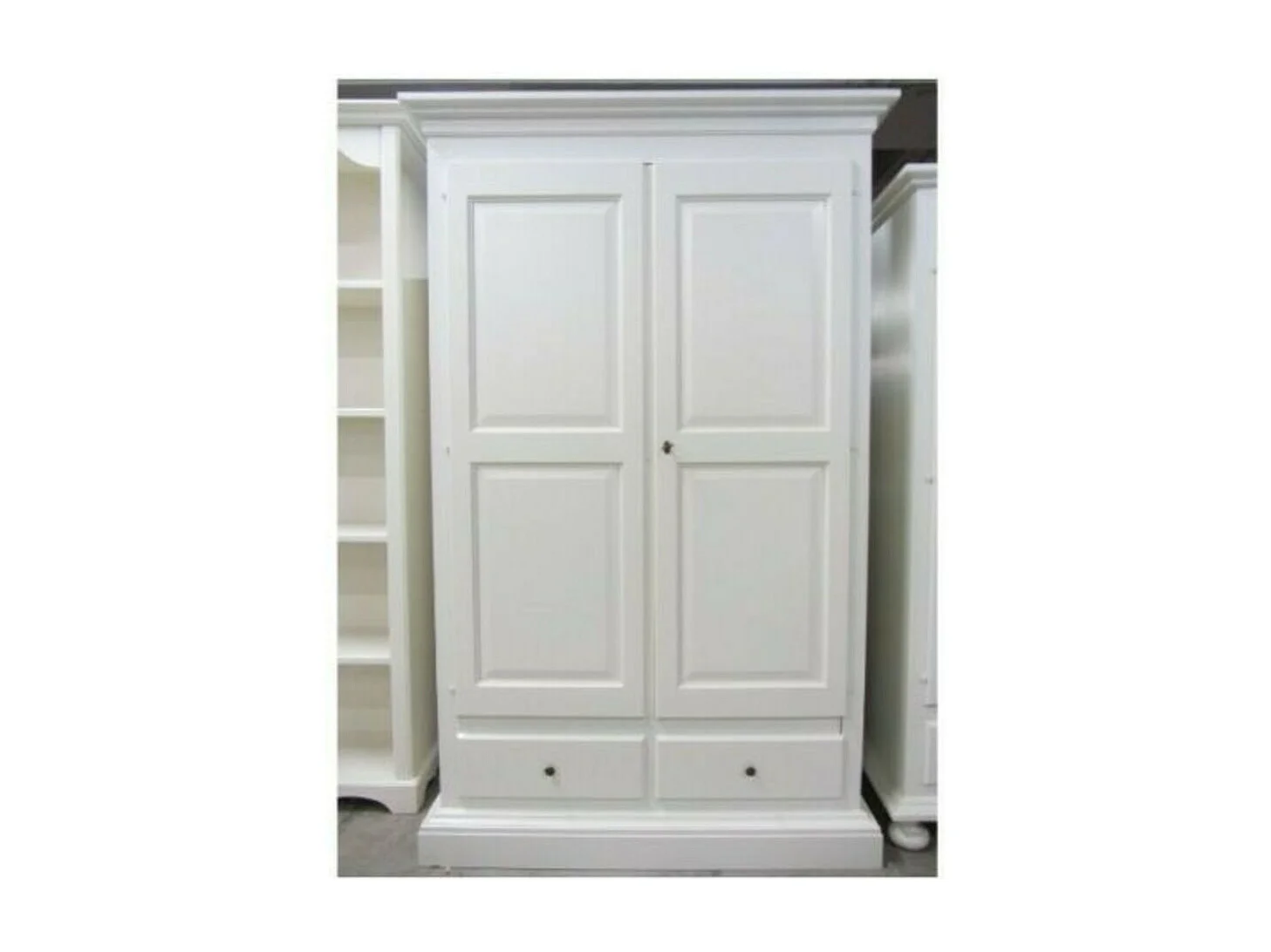 MOBILI 2G - Armadio 2 ante in legno arte povera bianco shabby 125X61X200 (1246)