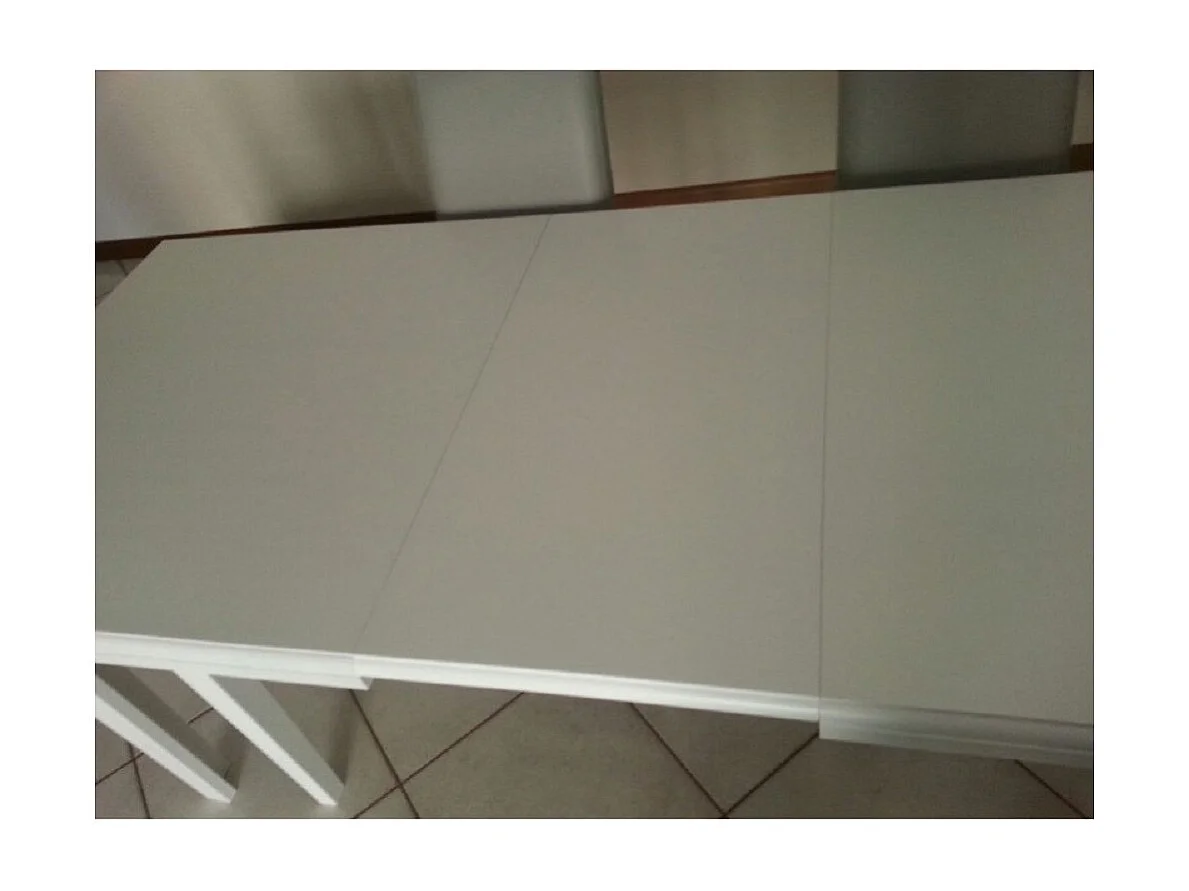 MOBILI 2G - Tavolo classico rettangolare allungabile in legno 180x85 bianco (743)