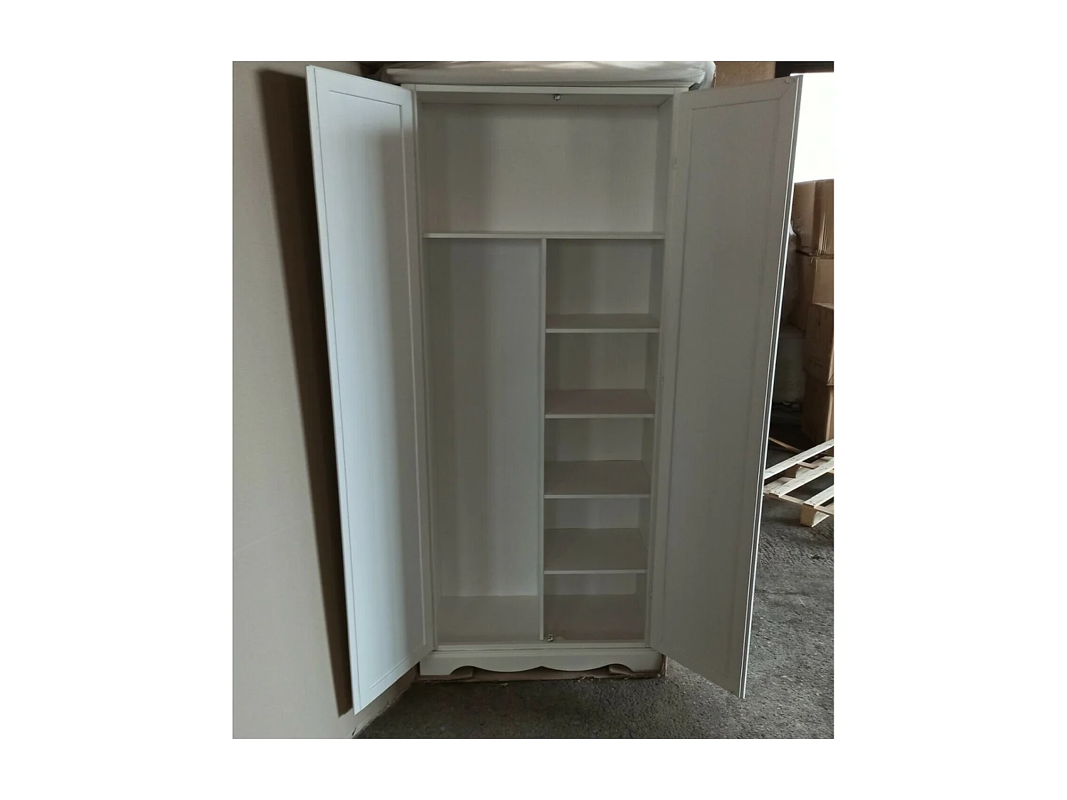 MOBILI 2G - ARMADIO STIPO IN LEGNO BIANCO ARTE POVERA 87x40x192H (1520)