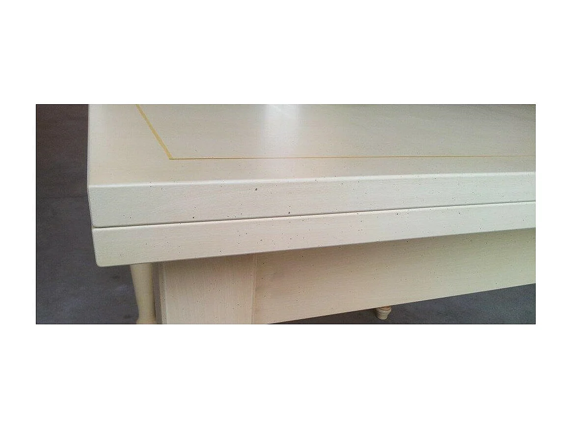 MOBILI 2G - TAVOLO A LIBRO IN LEGNO LACCATO AVORIO-OCRA  L.100 P.100 H.80 (1303)