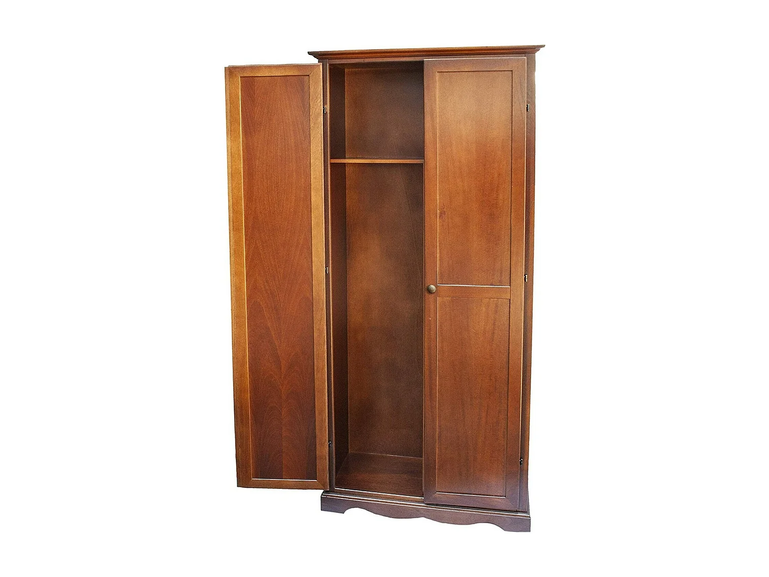 MOBILI 2G - ARMADIO STIPO IN LEGNO NOCE SCURO ARTE POVERA  87x40x192 (520)