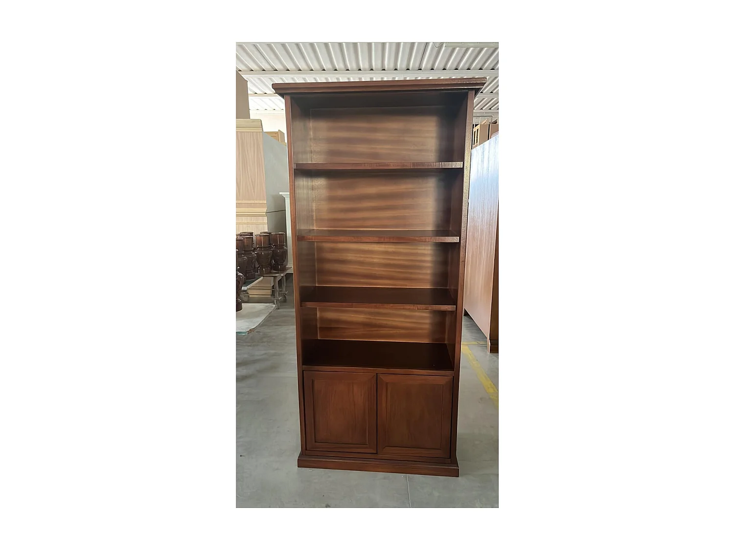 MOBILI 2G - LIBRERIA ARTE POVERA 2 ANTE IN LEGNO TINTA NOCE 90X41X186 (386)