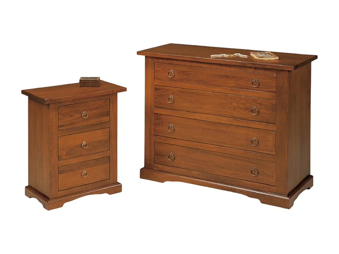 MOBILI 2G - GRUPPO COMO' E 2 COMODINI ARTE POVERA TINTA NOCE (176)