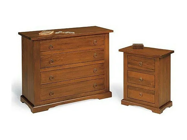 MOBILI 2G - GRUPPO COMO' E 2 COMODINI ARTE POVERA TINTA NOCE (176)