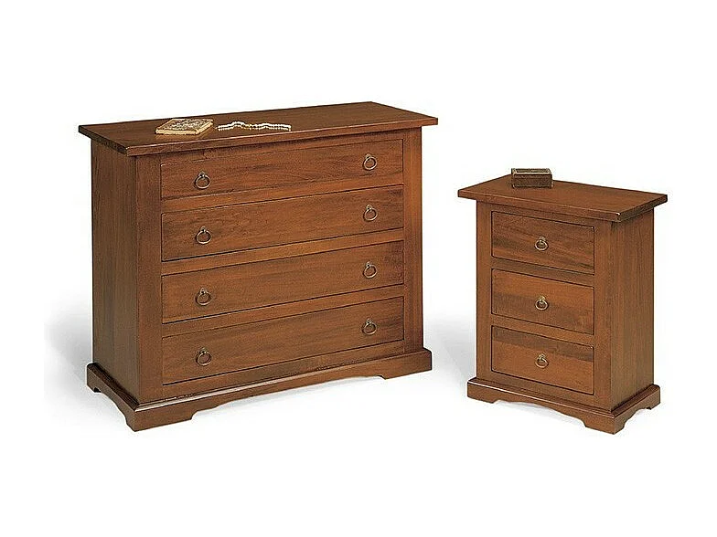 MOBILI 2G - GRUPPO COMO' E 2 COMODINI ARTE POVERA TINTA NOCE (176)