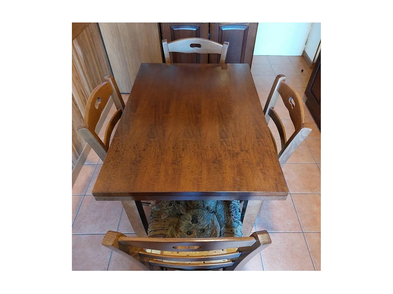 MOBILI 2G - MOBILI 2G - Tavolo rettangolare allungabile legno classico Noce Arte Povera 120 x 80 (13 Sciabola)