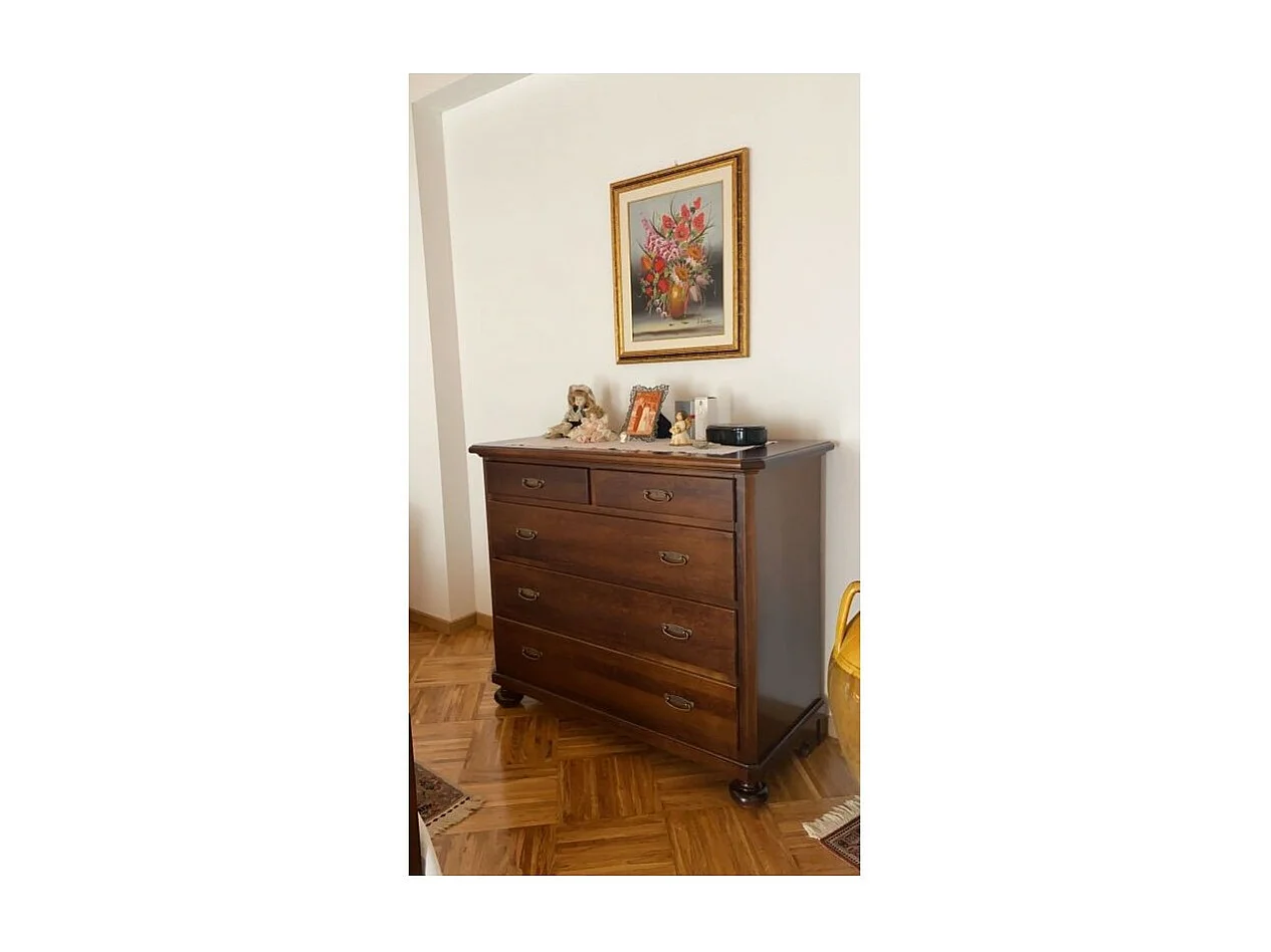 MOBILI 2G - Gruppo 1 Cassettiera 2 Comodini legno arte povera tinta noce